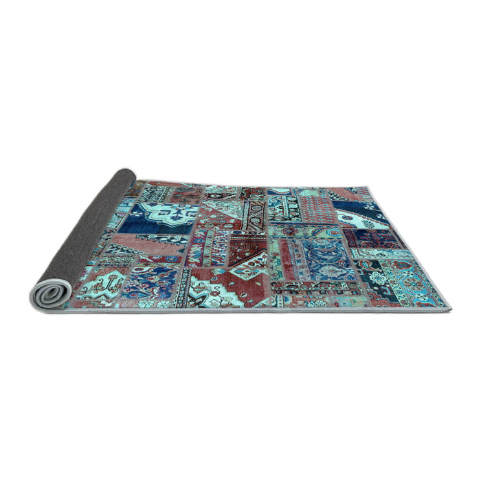 Sideview of Patchwork Light Blue Transitional Rug, abs2077lblu