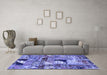 Machine Washable Patchwork Blue Transitional Rug in a Living Room, wshabs2077blu