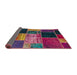 Sideview of Abstract Mauve Taupe Purple Patchwork Rug, abs2078