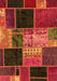 Machine Washable Patchwork Orange Transitional Area Rugs, wshabs2078org