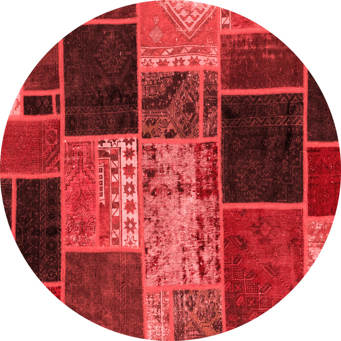 Machine Washable Patchwork Red Transitional Rug, wshabs2078red