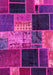 Machine Washable Patchwork Pink Transitional Rug, wshabs2078pnk
