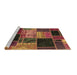 Sideview of Machine Washable Patchwork Brown Transitional Rug, wshabs2078brn