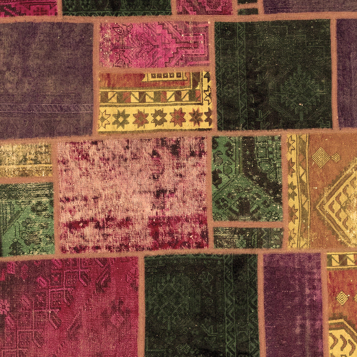 Patchwork Brown Transitional Rug, abs2078brn