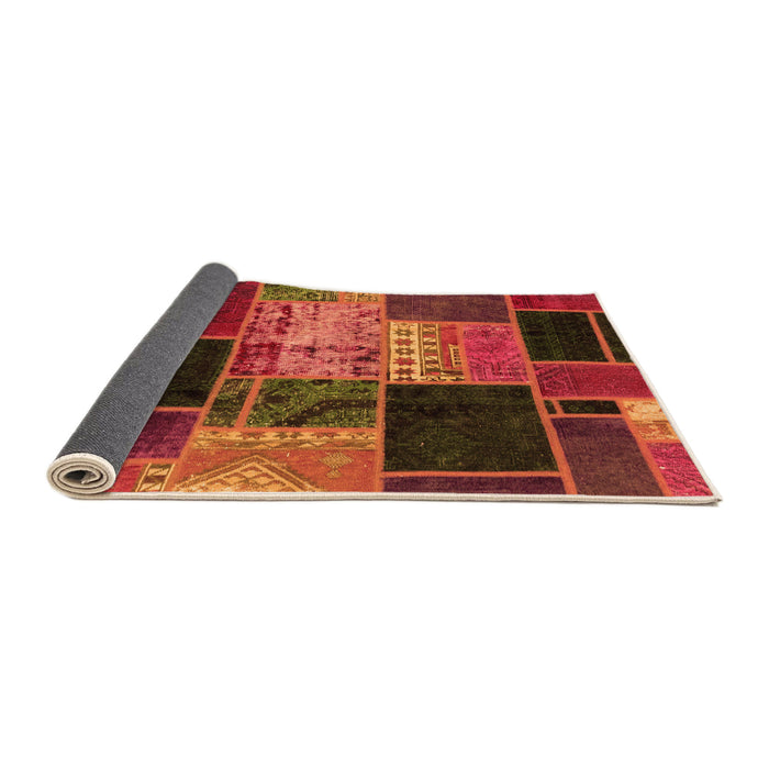 Sideview of Patchwork Orange Transitional Rug, abs2078org