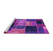 Sideview of Machine Washable Patchwork Purple Transitional Area Rugs, wshabs2078pur