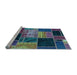 Sideview of Machine Washable Patchwork Light Blue Transitional Rug, wshabs2078lblu