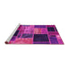 Sideview of Machine Washable Patchwork Pink Transitional Rug, wshabs2078pnk