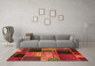 Machine Washable Patchwork Orange Transitional Area Rugs in a Living Room, wshabs2078org