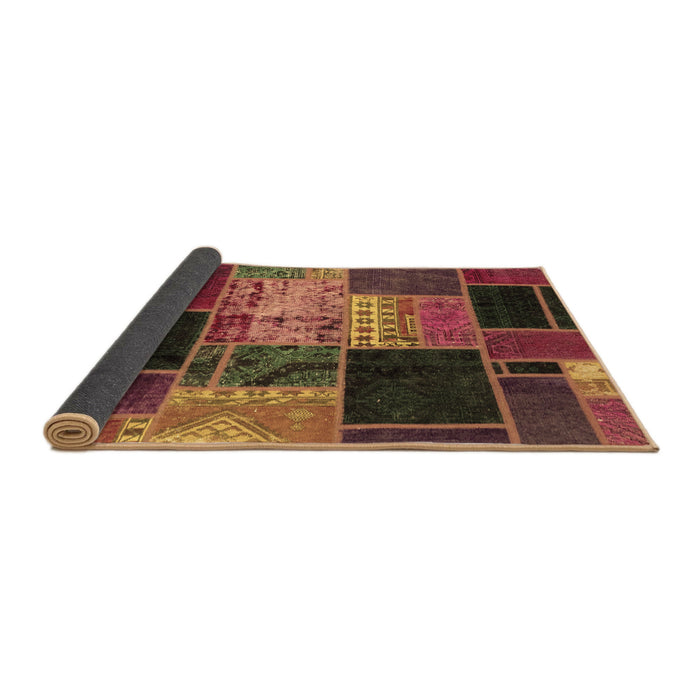 Sideview of Patchwork Brown Transitional Rug, abs2078brn