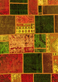 Patchwork Yellow Transitional Rug, abs2078yw