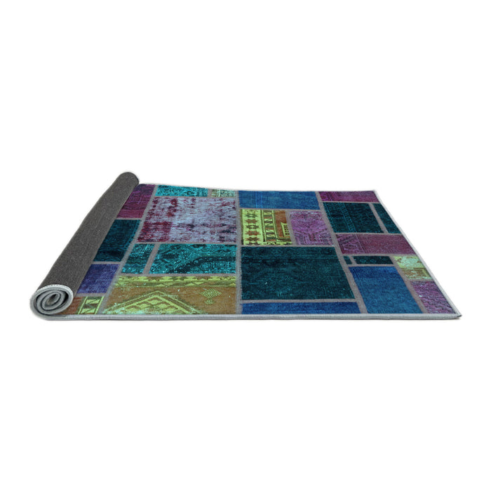 Sideview of Patchwork Light Blue Transitional Rug, abs2078lblu