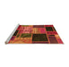 Sideview of Machine Washable Patchwork Orange Transitional Area Rugs, wshabs2078org