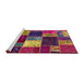 Sideview of Machine Washable Abstract Dark Almond Brown Rug, wshabs2079