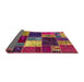 Sideview of Abstract Dark Almond Brown Patchwork Rug, abs2079