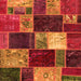 Square Patchwork Orange Transitional Rug, abs2079org