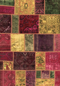 Patchwork Brown Transitional Rug, abs2079brn