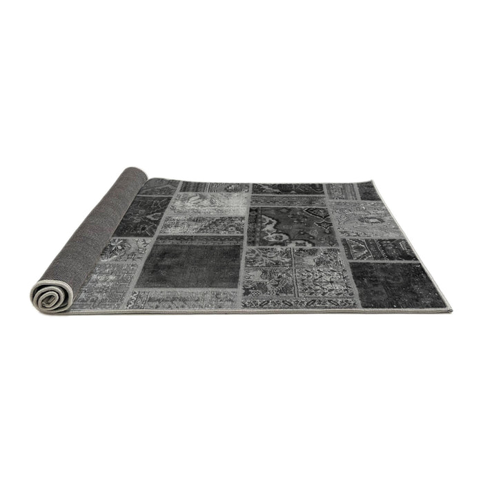 Sideview of Patchwork Gray Transitional Rug, abs2079gry