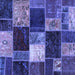 Square Patchwork Blue Transitional Rug, abs2079blu