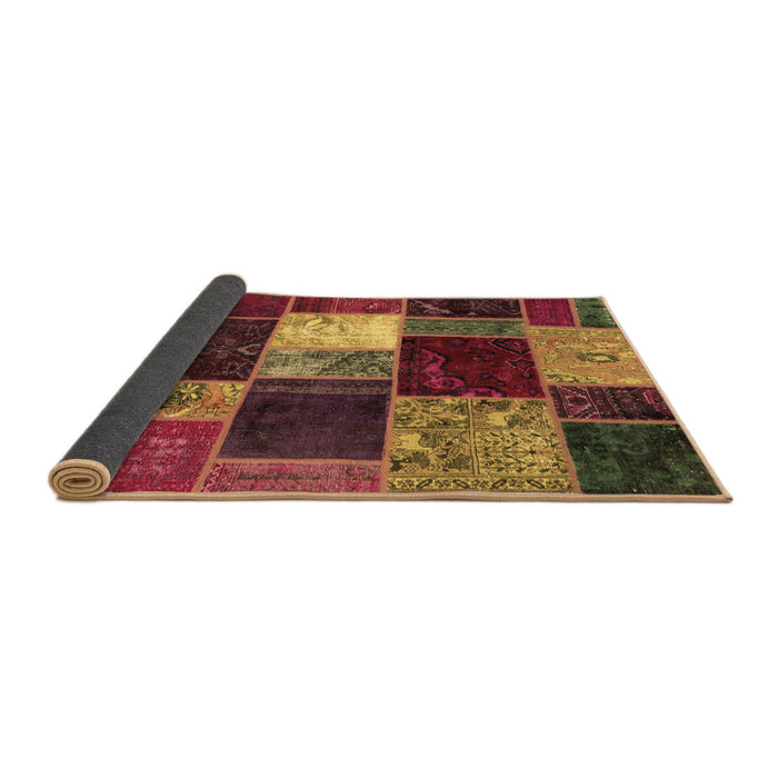 Sideview of Patchwork Brown Transitional Rug, abs2079brn