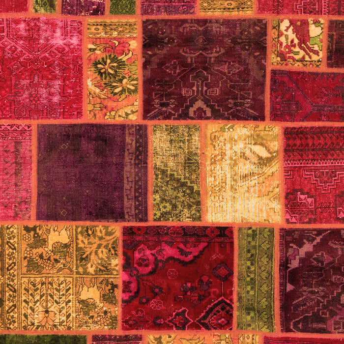 Patchwork Orange Transitional Rug, abs2079org