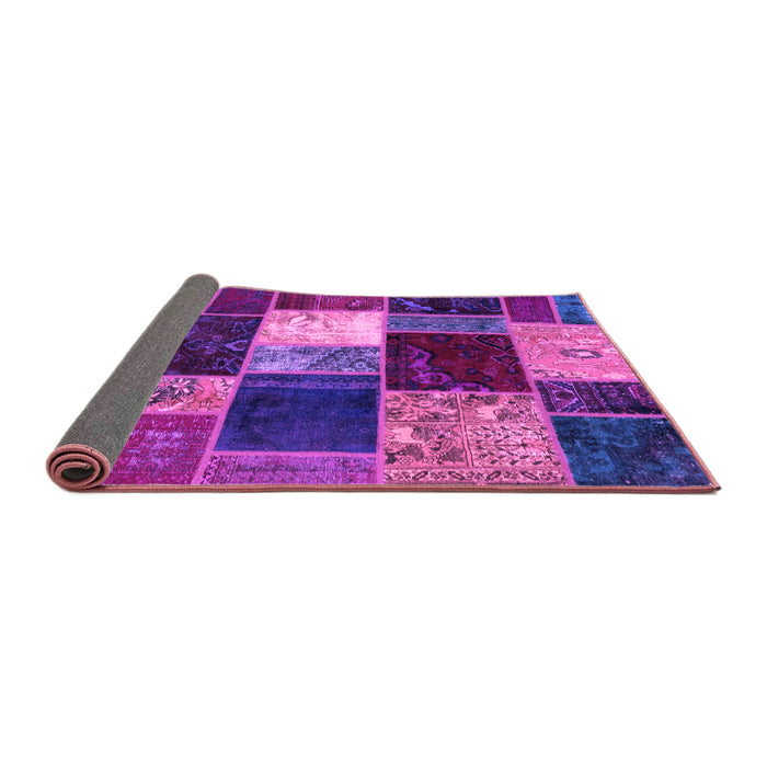 Sideview of Patchwork Purple Transitional Rug, abs2079pur