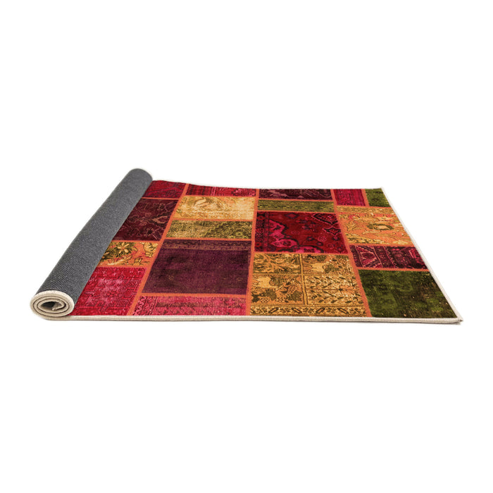 Sideview of Patchwork Orange Transitional Rug, abs2079org