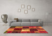 Machine Washable Patchwork Orange Transitional Area Rugs in a Living Room, wshabs2079org