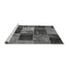 Sideview of Machine Washable Patchwork Gray Transitional Rug, wshabs2079gry