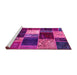 Sideview of Machine Washable Patchwork Pink Transitional Rug, wshabs2079pnk