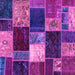 Square Patchwork Purple Transitional Rug, abs2079pur