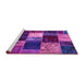 Sideview of Machine Washable Patchwork Purple Transitional Area Rugs, wshabs2079pur
