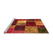 Sideview of Machine Washable Patchwork Orange Transitional Area Rugs, wshabs2079org