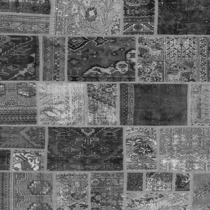 Square Machine Washable Patchwork Gray Transitional Rug, wshabs2079gry