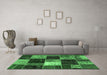 Machine Washable Patchwork Emerald Green Transitional Area Rugs in a Living Room,, wshabs2079emgrn