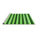 Sideview of Machine Washable Abstract Green Modern Area Rugs, wshabs207grn