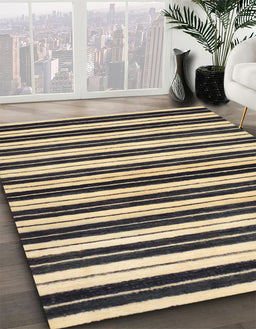 Abstract Black Modern Rug in Family Room, abs207
