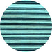 Round Abstract Light Blue Modern Rug, abs207lblu