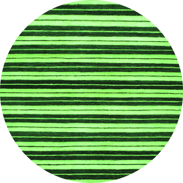 Round Machine Washable Abstract Green Modern Area Rugs, wshabs207grn