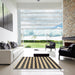 Square Abstract Black Modern Rug in a Living Room, abs207