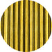 Round Abstract Yellow Modern Rug, abs207yw