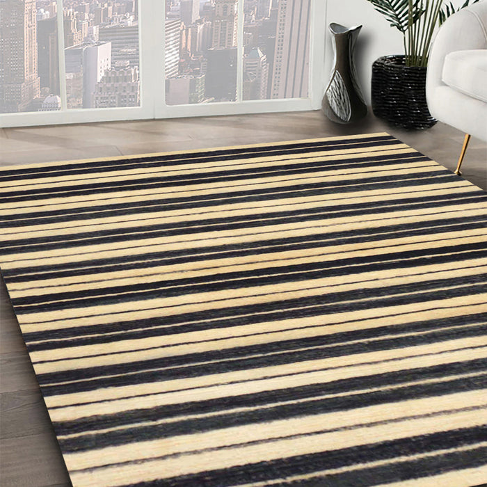 Machine Washable Abstract Black Rug in a Family Room, wshabs207