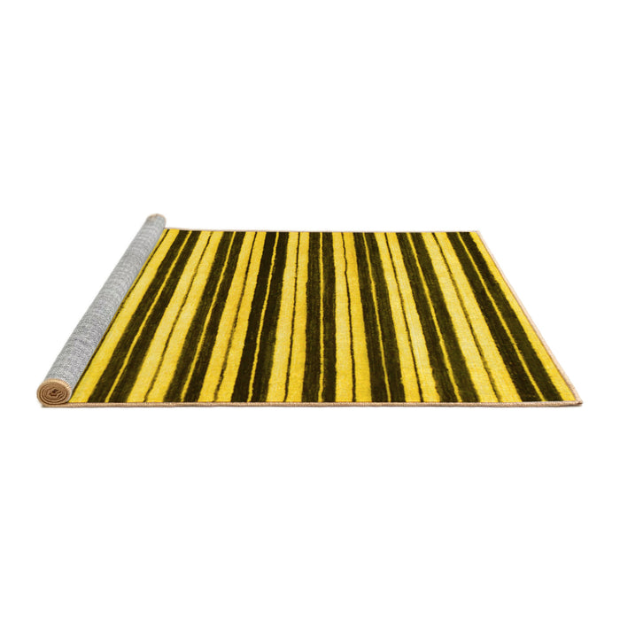 Sideview of Machine Washable Abstract Yellow Modern Rug, wshabs207yw