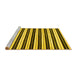 Sideview of Machine Washable Abstract Yellow Modern Rug, wshabs207yw