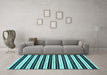 Machine Washable Abstract Light Blue Modern Rug in a Living Room, wshabs207lblu