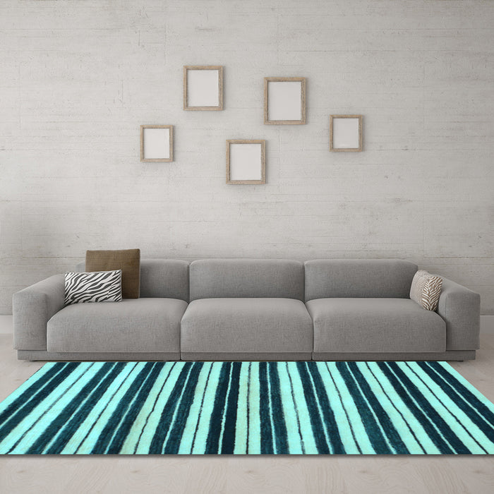 Machine Washable Abstract Light Blue Modern Rug in a Living Room, wshabs207lblu