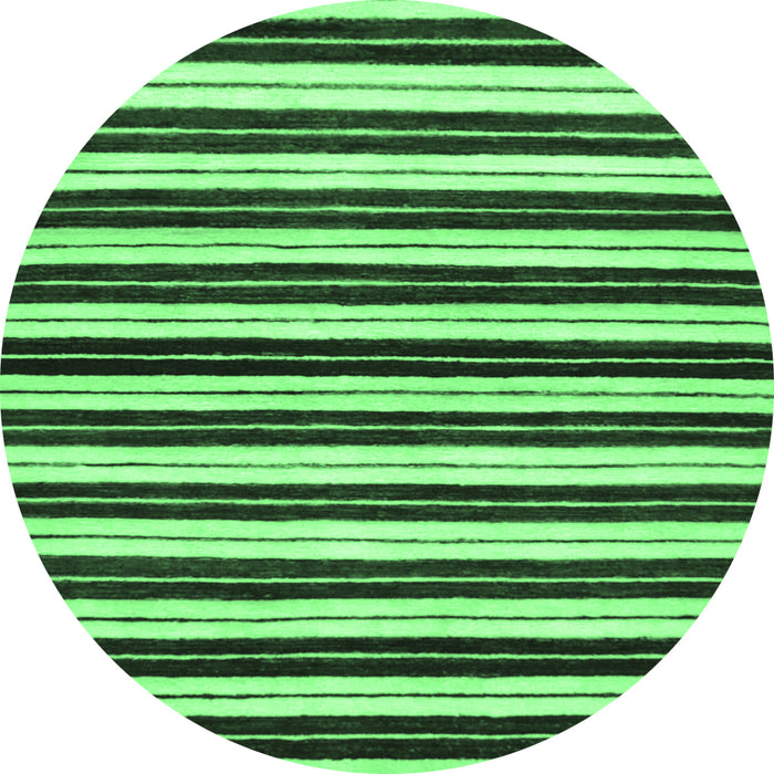 Round Machine Washable Abstract Emerald Green Modern Area Rugs, wshabs207emgrn