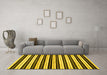 Machine Washable Abstract Yellow Modern Rug in a Living Room, wshabs207yw