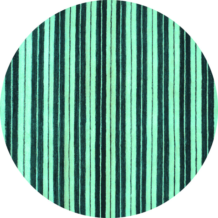 Round Abstract Turquoise Modern Rug, abs207turq