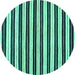 Round Abstract Turquoise Modern Rug, abs207turq